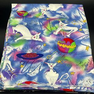 Vintage Fabric Innovations Aliens Cats Kat O’Rion One Piece Fabric 60” X 45”